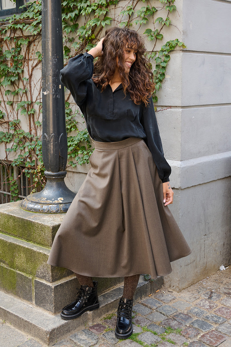 Froks Nora Nederdel / Bark brown wool