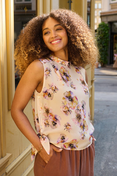 Froks Hope Sommer Skjorte / Ivory & wavy flowers