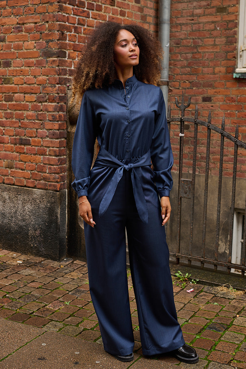 Froks Carla Sleeve Long Body Dragt / Midnight textures wool