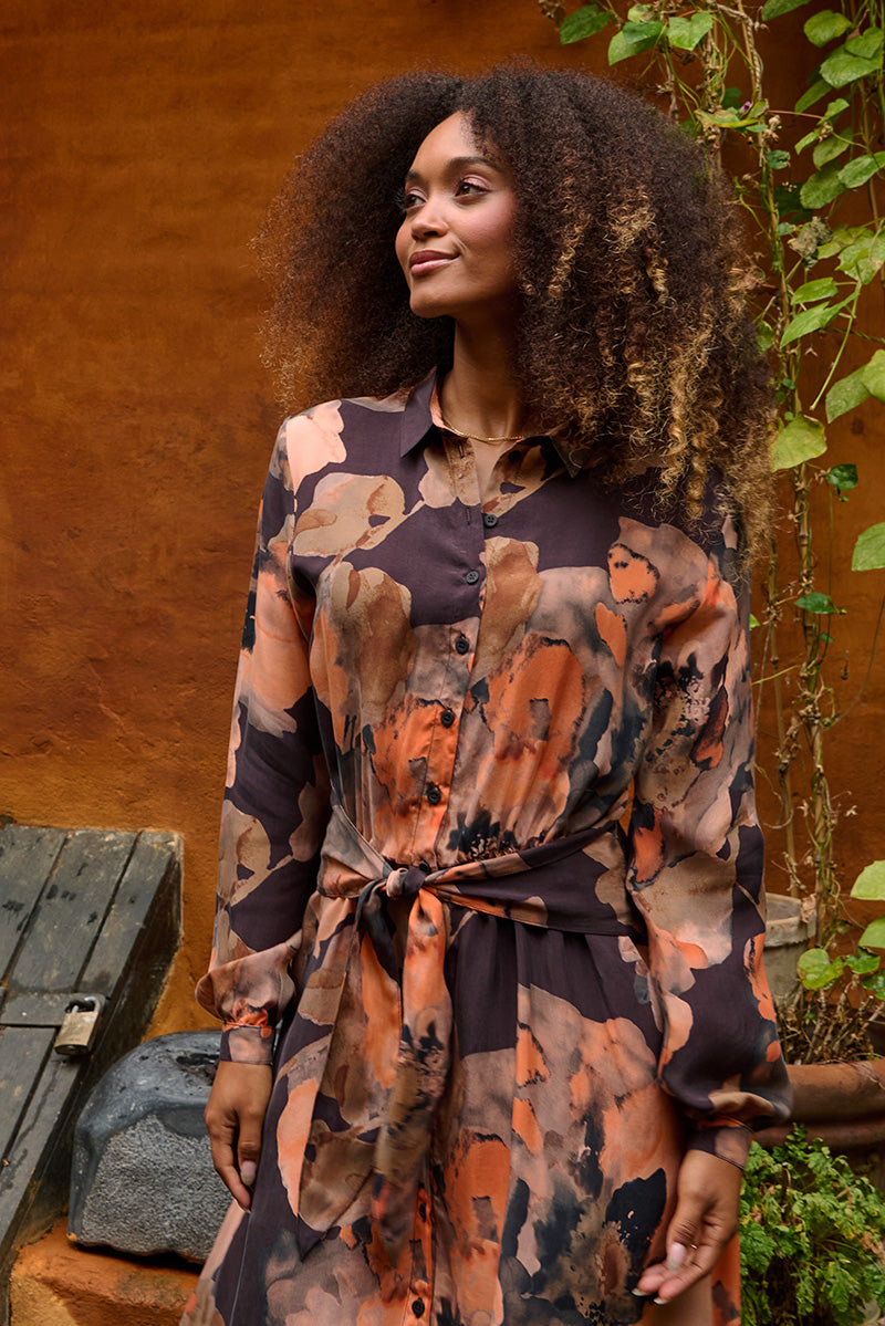 Froks Carla Sleeve Kjole / Splash of earth tones & Flowers