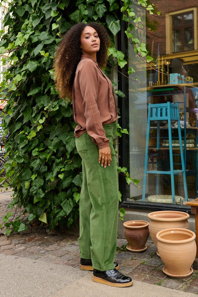 Froks Leia Bukser / Willow green corduroy