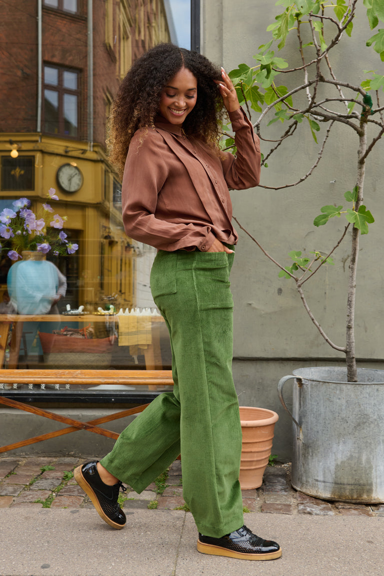 Froks Leia Bukser / Willow green corduroy