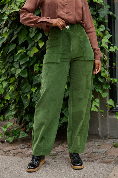 Froks Leia Bukser / Willow green corduroy