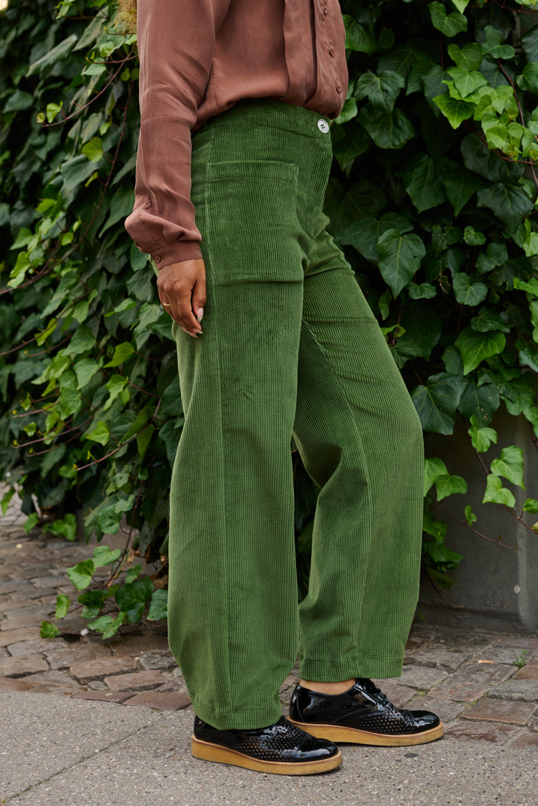 Froks Leia Bukser / Willow green corduroy