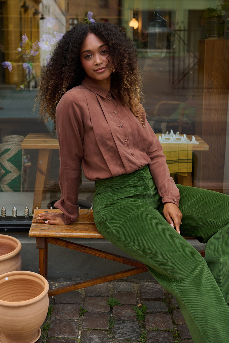 Froks Leia Bukser / Willow green corduroy