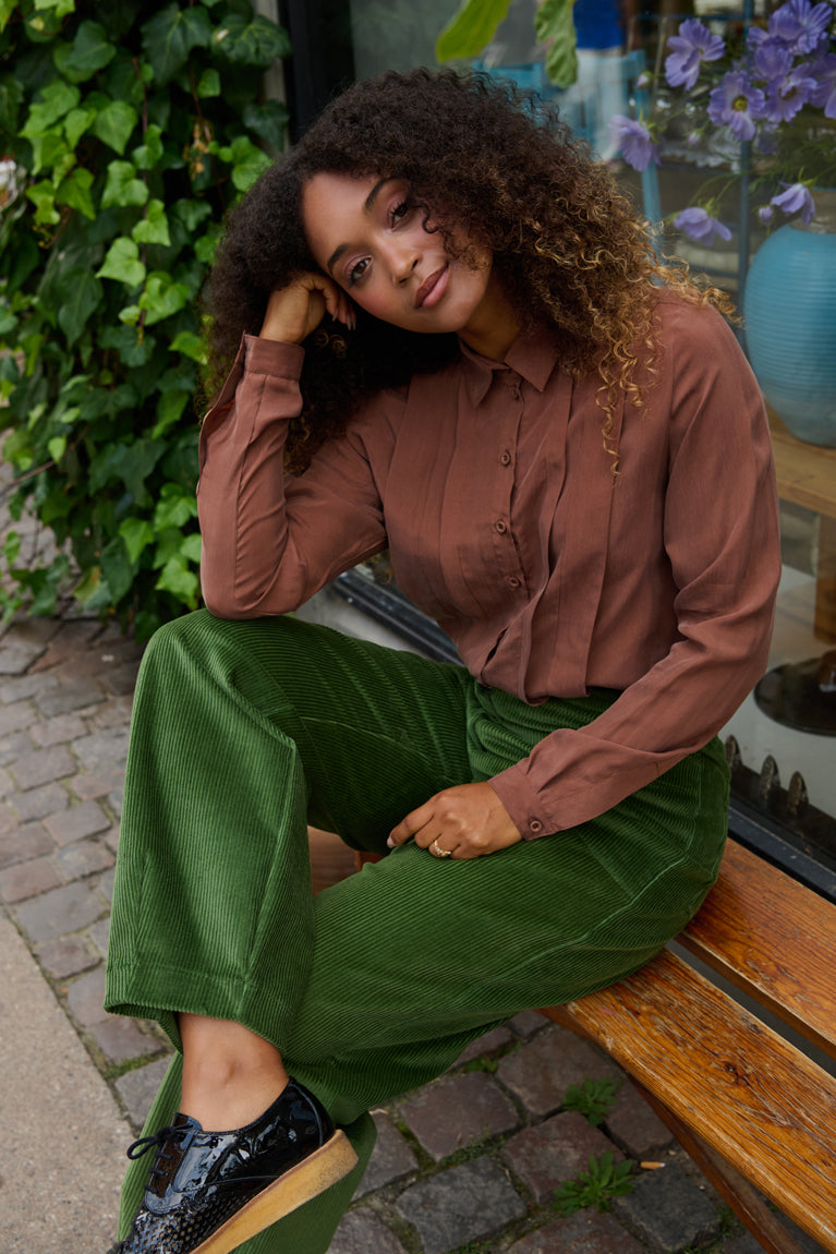 Froks Leia Bukser / Willow green corduroy