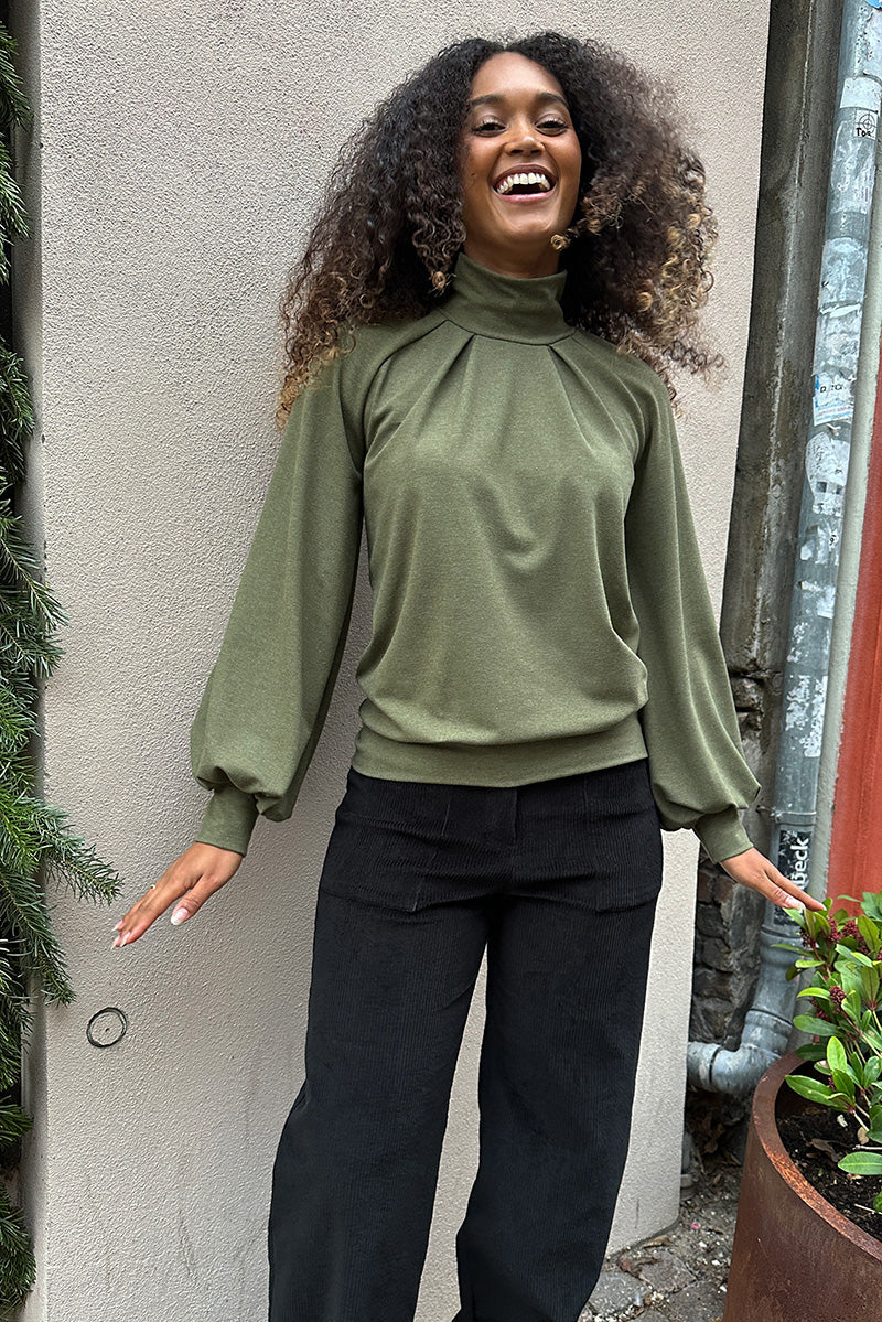 Froks Fleur Sleeve Bluse / Moss essence