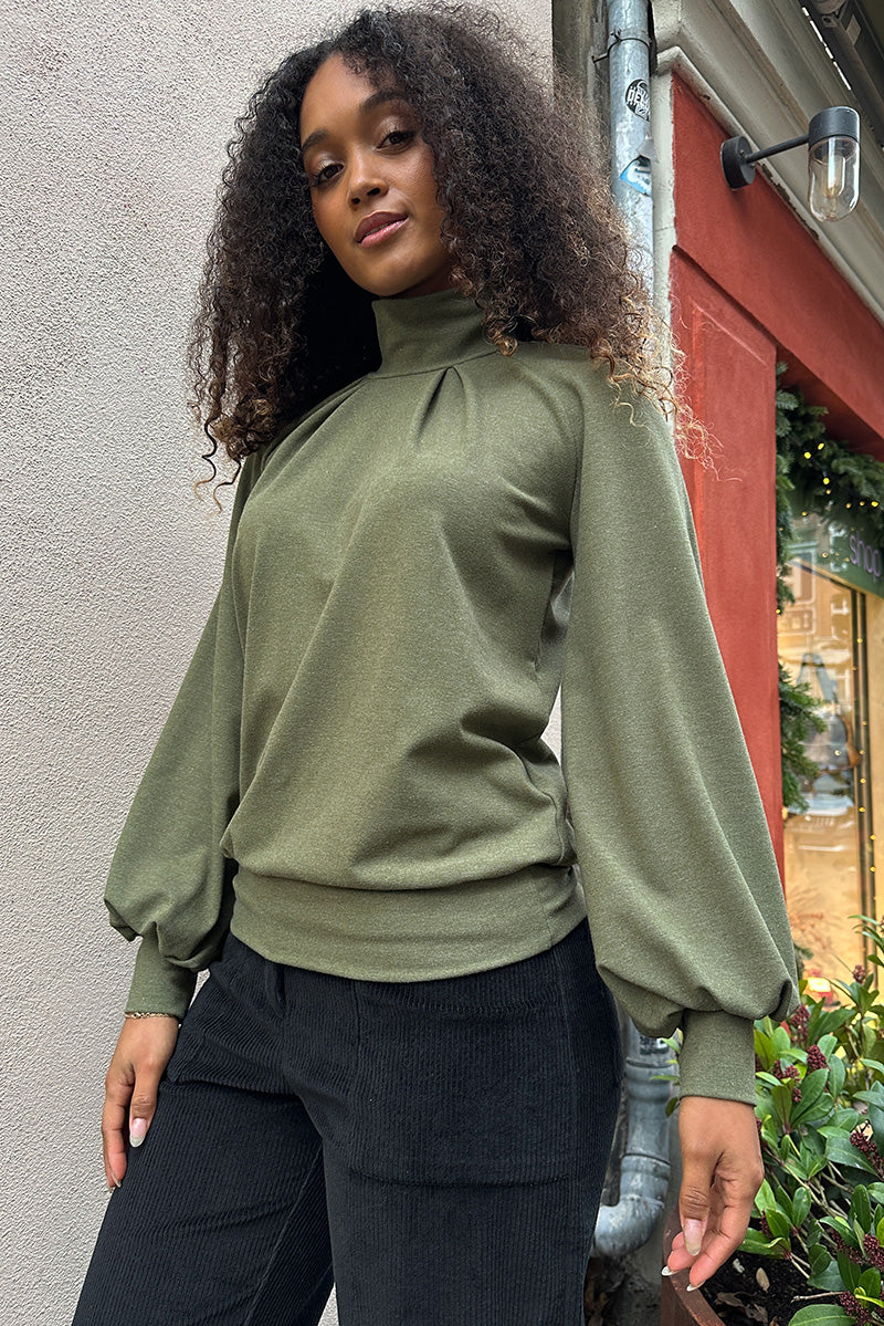 Froks Fleur Sleeve Bluse / Moss essence