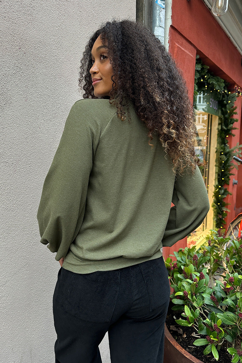 Froks Fleur Sleeve Bluse / Moss essence