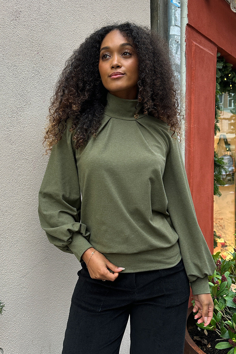 Froks Fleur Sleeve Bluse / Moss essence