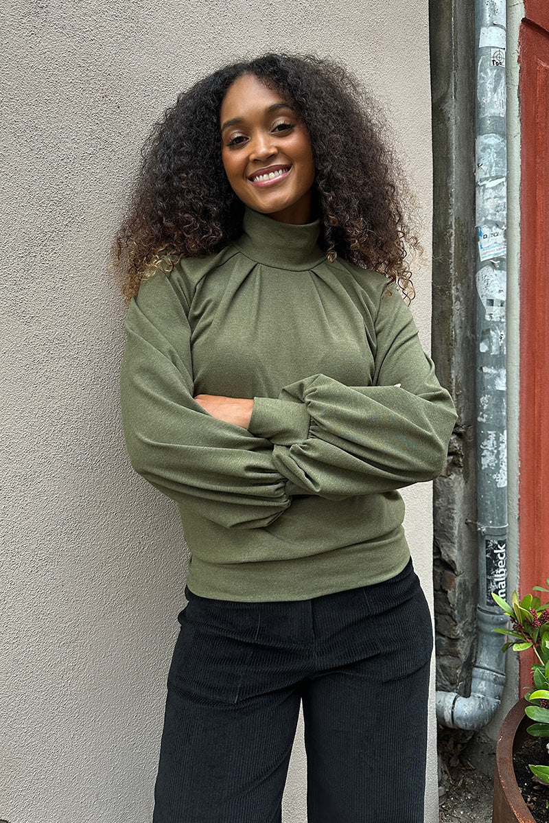 Froks Fleur Sleeve Bluse / Moss essence