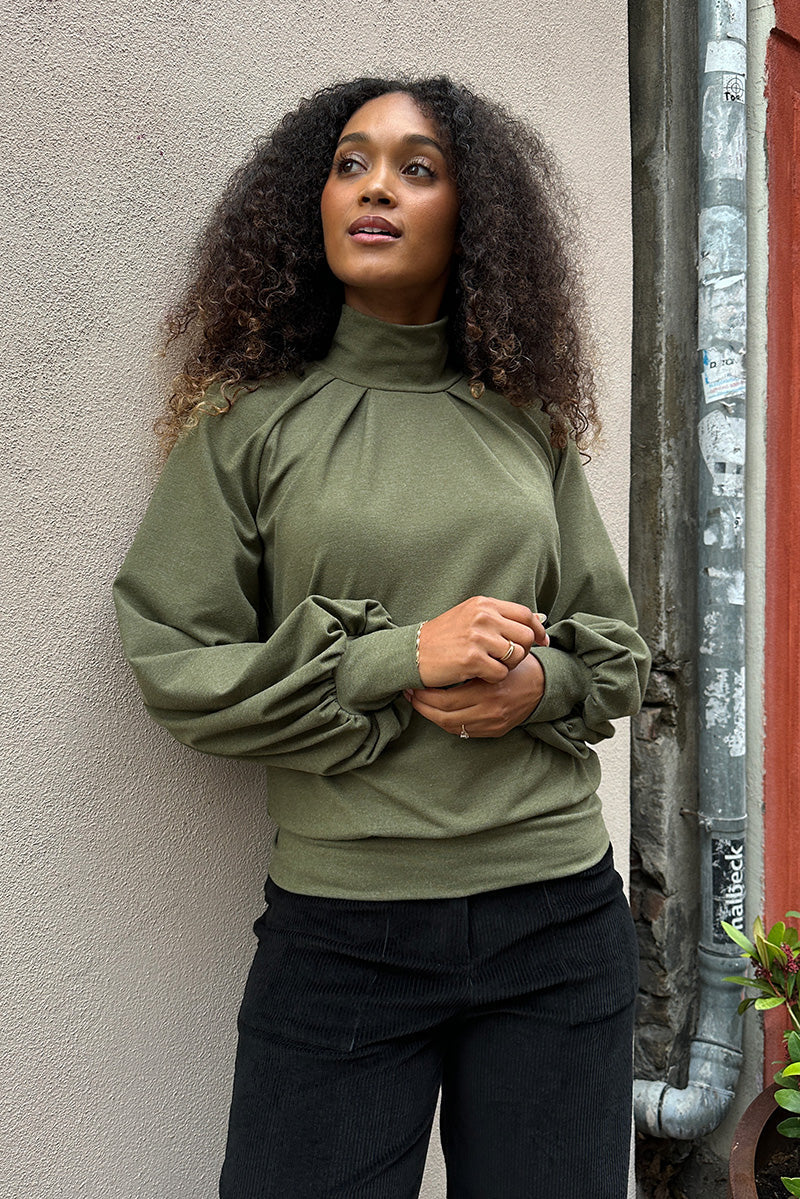 Froks Fleur Sleeve Bluse / Moss essence