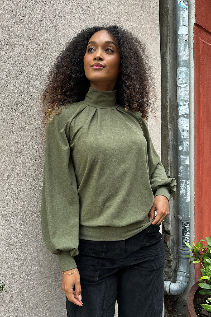 Froks Fleur Sleeve Bluse / Moss essence