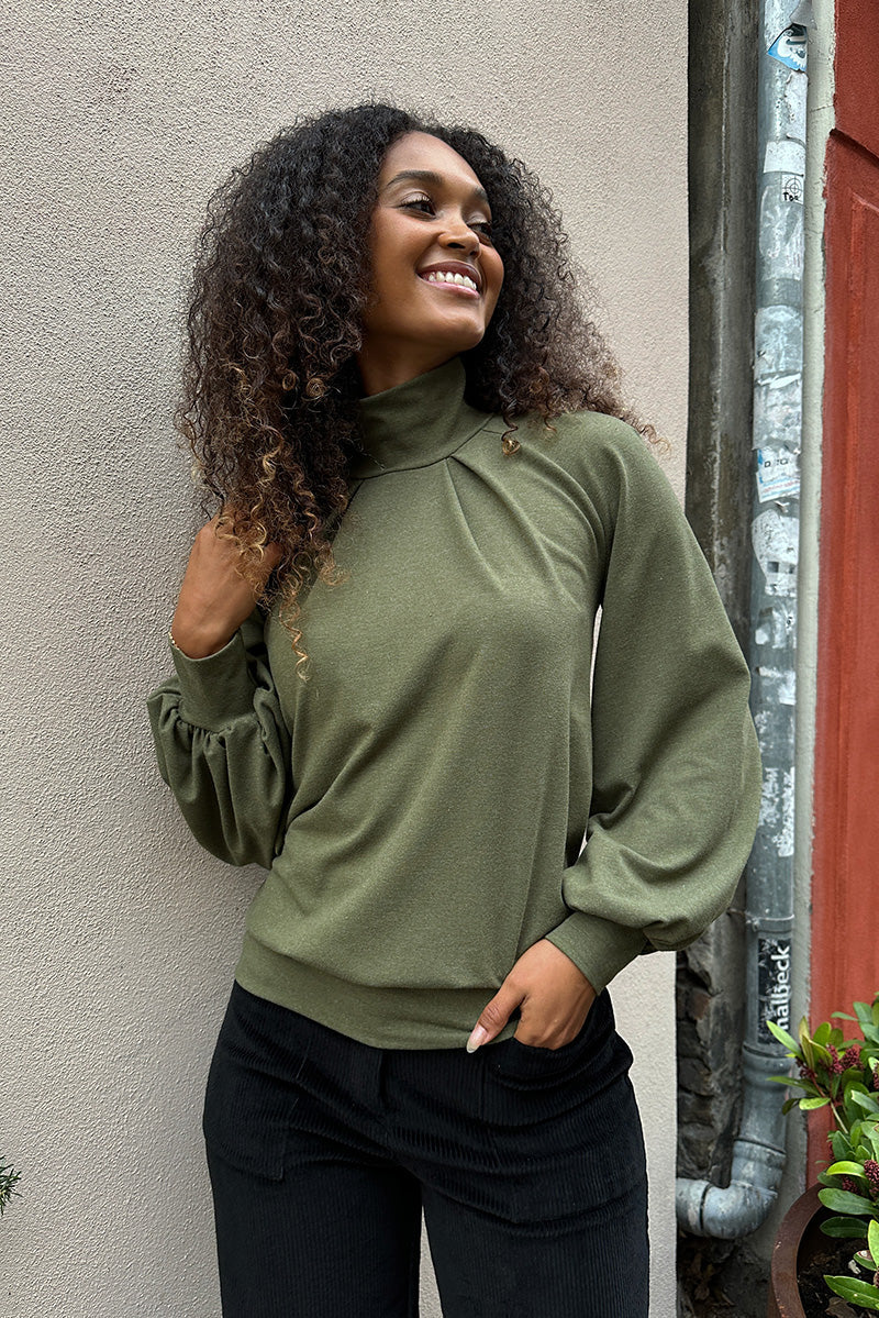 Froks Fleur Sleeve Bluse / Moss essence