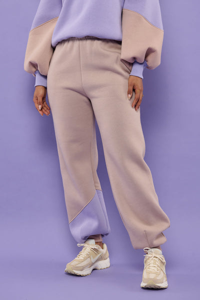 Froks Isabel Sweatpants / Desert sand & Bright lilac