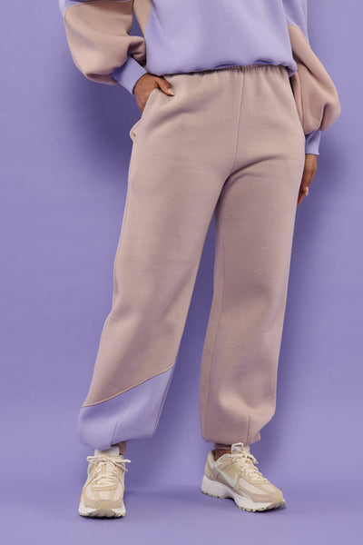 Froks Isabel Sweatpants / Desert sand & Bright lilac