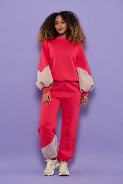 Froks Isabel Sweatshirt / Watermelon & Desert sand