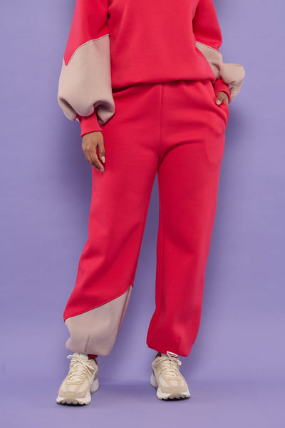 Froks Isabel Sweatpants / Watermelon & Desert sand