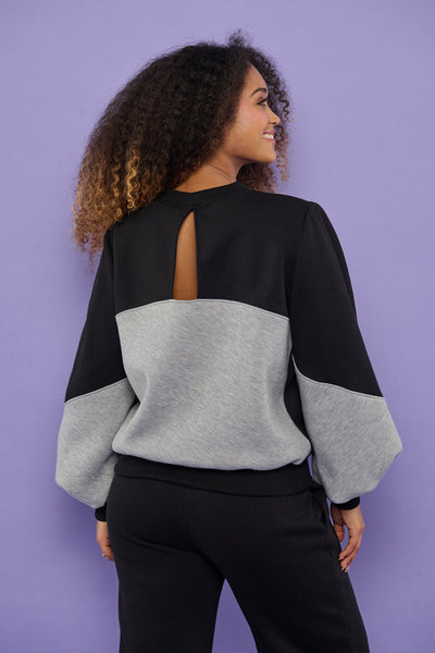 Froks Isabel Sweatshirt / Black & Grey melange