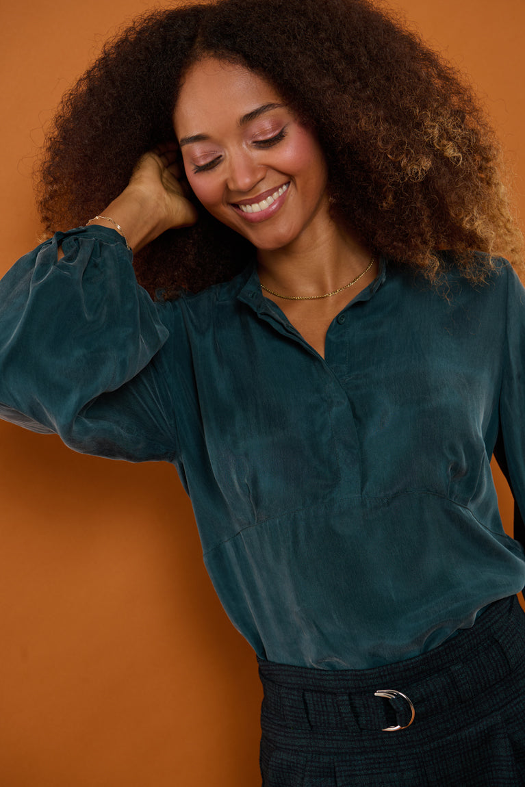 Froks Amelia Tunika Skjorte / Forest green