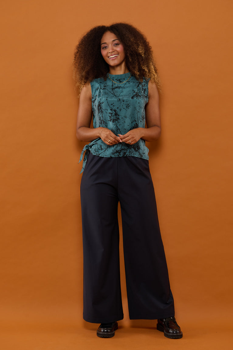 Froks Hope Sleeveless Skjorte / Petrol green & Branches