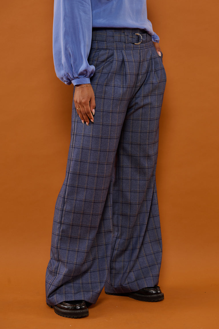 Froks Julie Bukser / Blue & Hazel faded checks