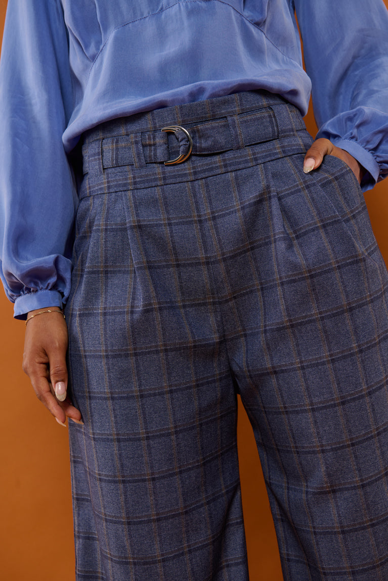 Froks Julie Bukser / Blue & Hazel faded checks