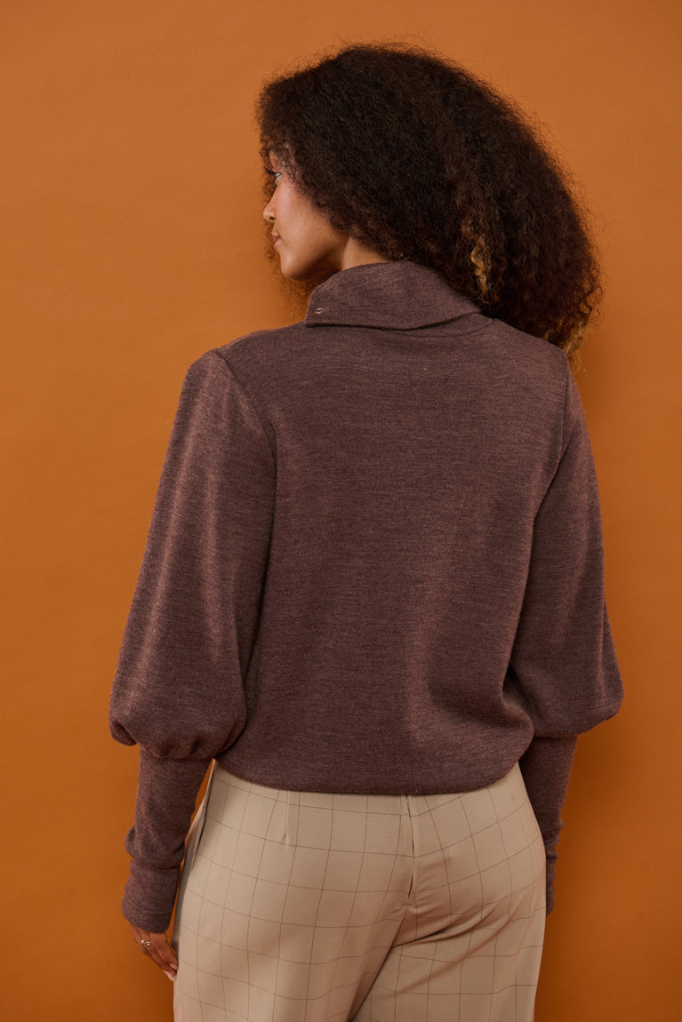 Froks Jenny Bluse / Bark brown merino wool
