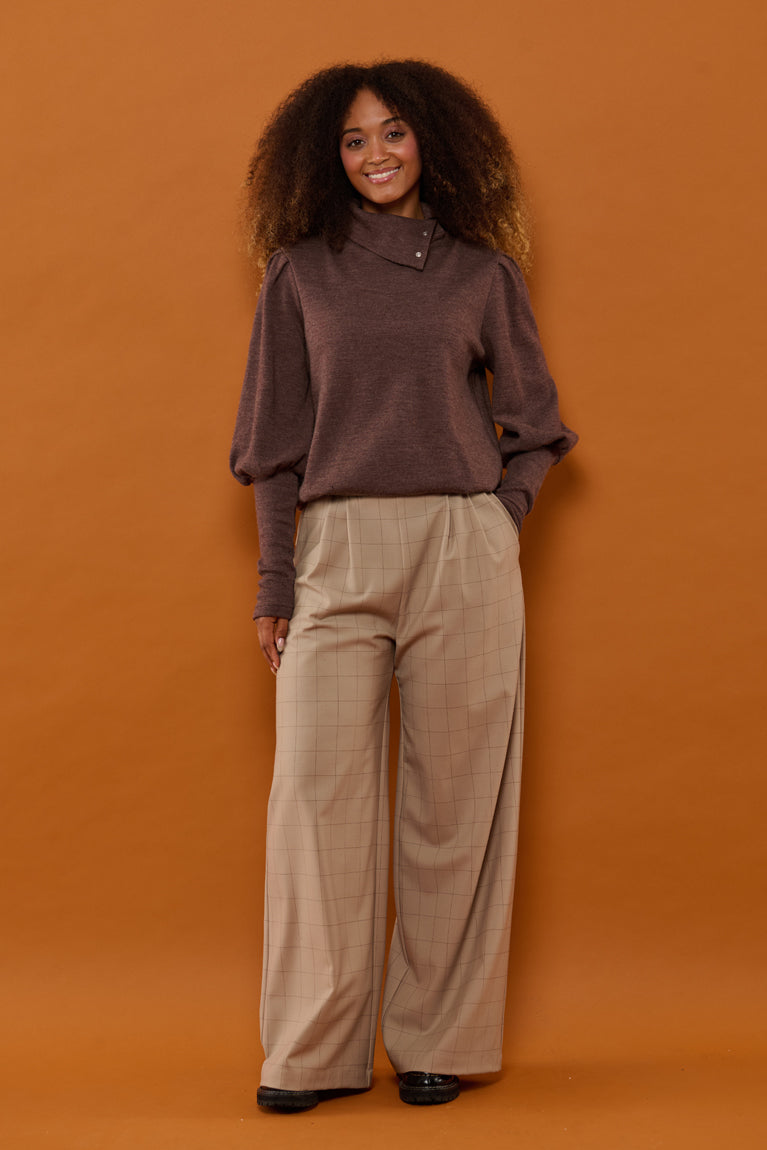 Froks Julie Bukser / Hazelnut & checkered wool