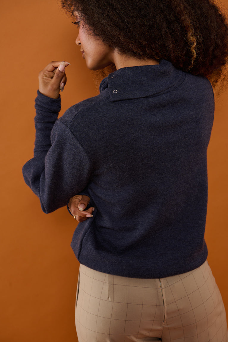 Froks Jenny Bluse / Night blue merino wool