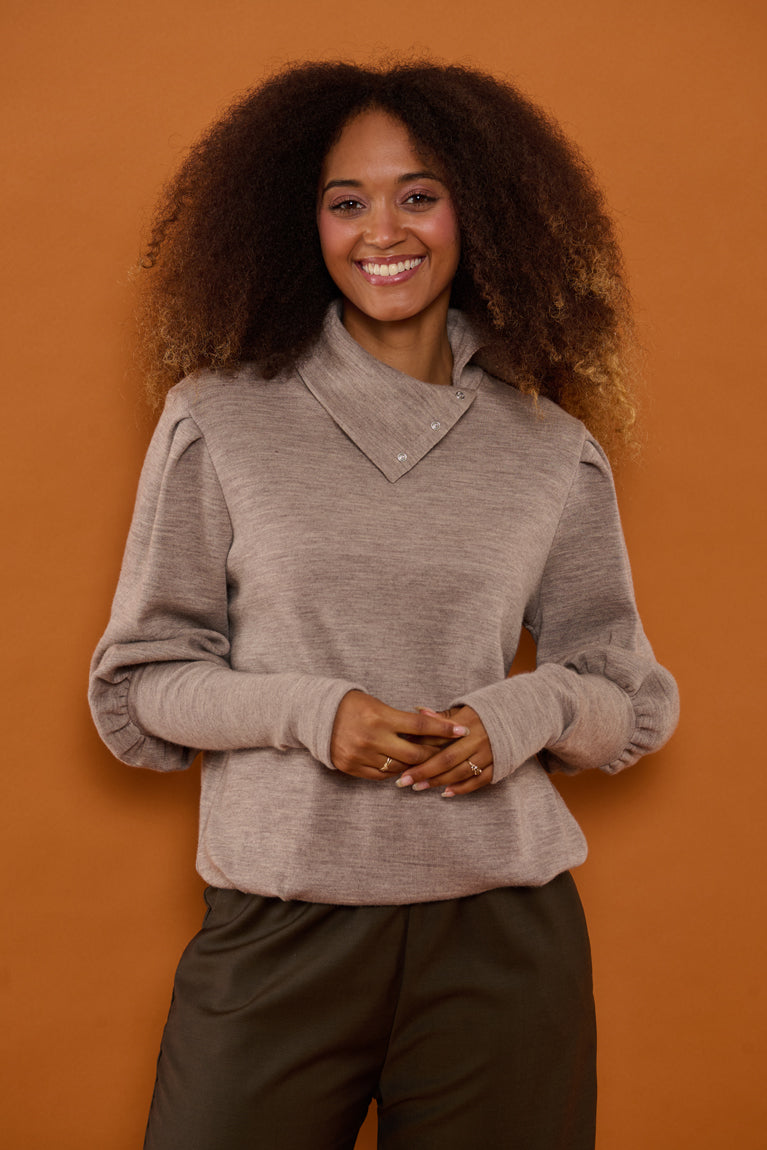 Froks Jenny Bluse / Sesame merino wool