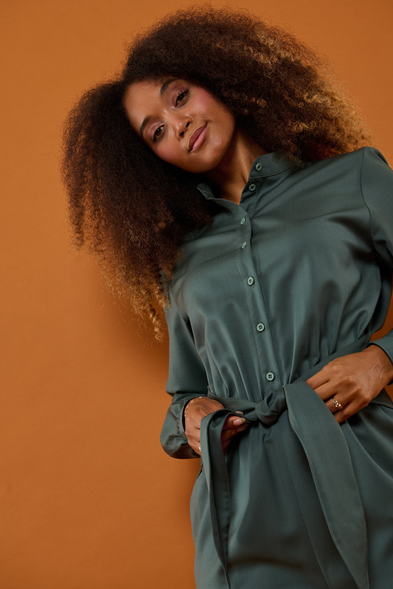 Froks Carla Sleeve Long Body Dragt / Sedona sage wool