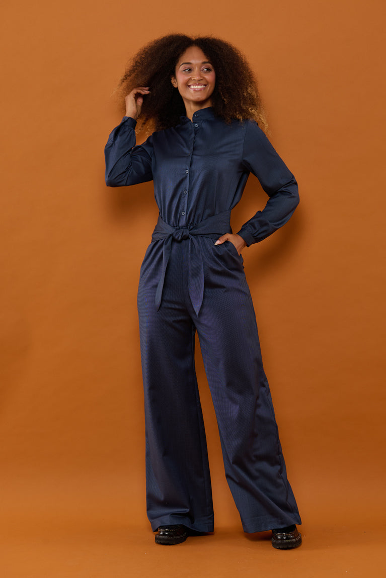 Froks Carla Sleeve Long Body Dragt / Midnight textures wool