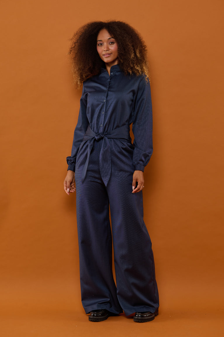 Froks Carla Sleeve Long Body Dragt / Midnight textures wool