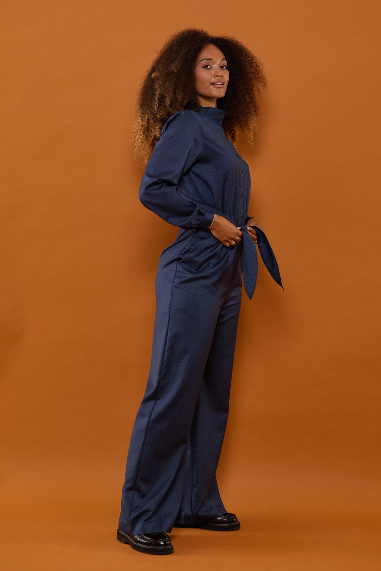 Froks Carla Sleeve Long Body Dragt / Midnight textures wool