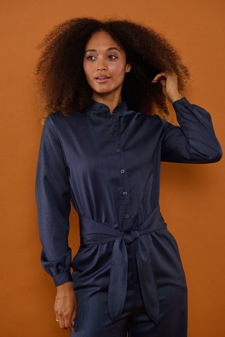 Froks Carla Sleeve Long Body Dragt / Midnight textures wool