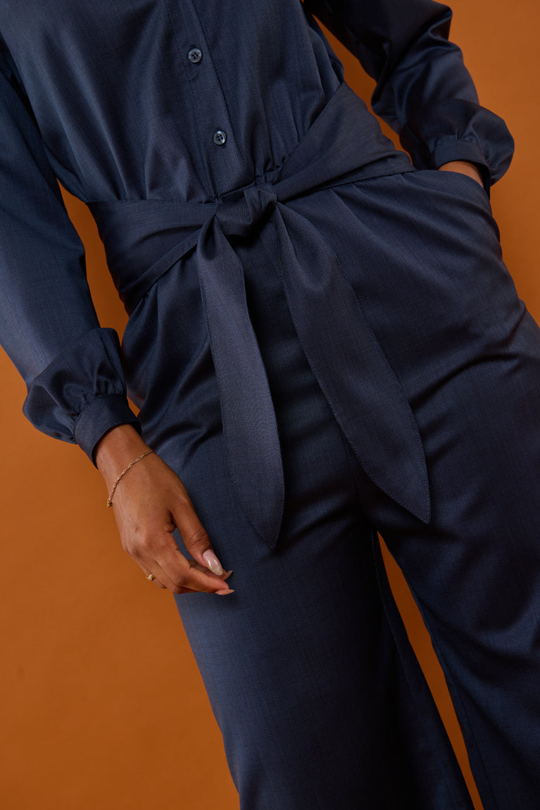 Froks Carla Sleeve Long Body Dragt / Midnight textures wool