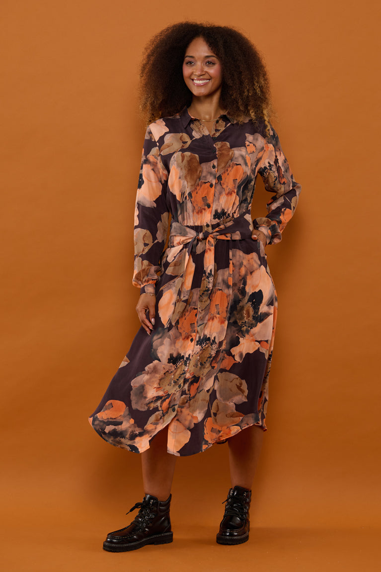 Froks Carla Sleeve Kjole / Splash of earth tones & Flowers