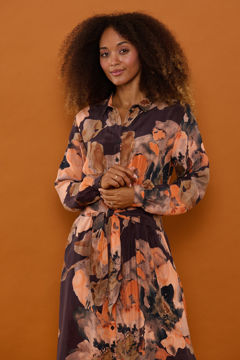 Froks Carla Sleeve Kjole / Splash of earth tones & Flowers