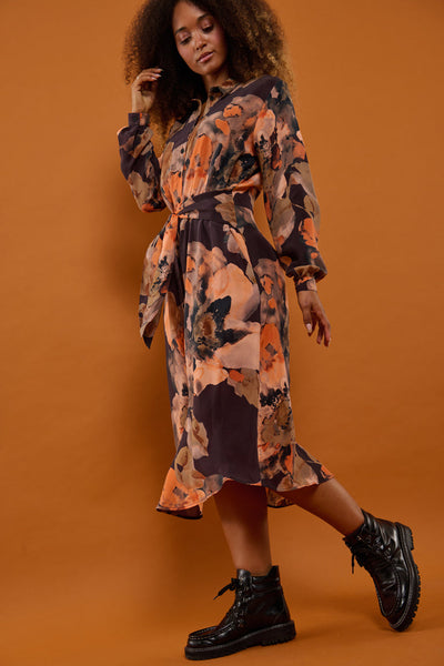 Froks Carla Sleeve Kjole / Splash of earth tones & Flowers