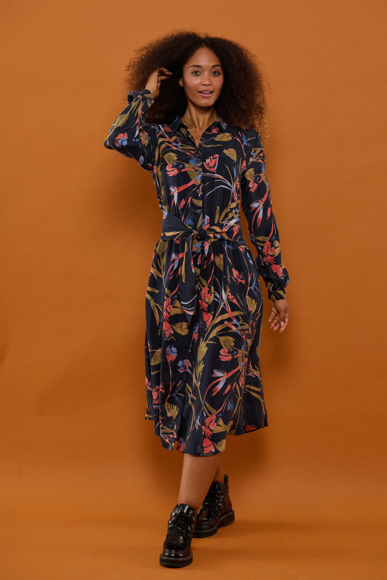 Froks Carla Sleeve Kjole / Botanical night garden