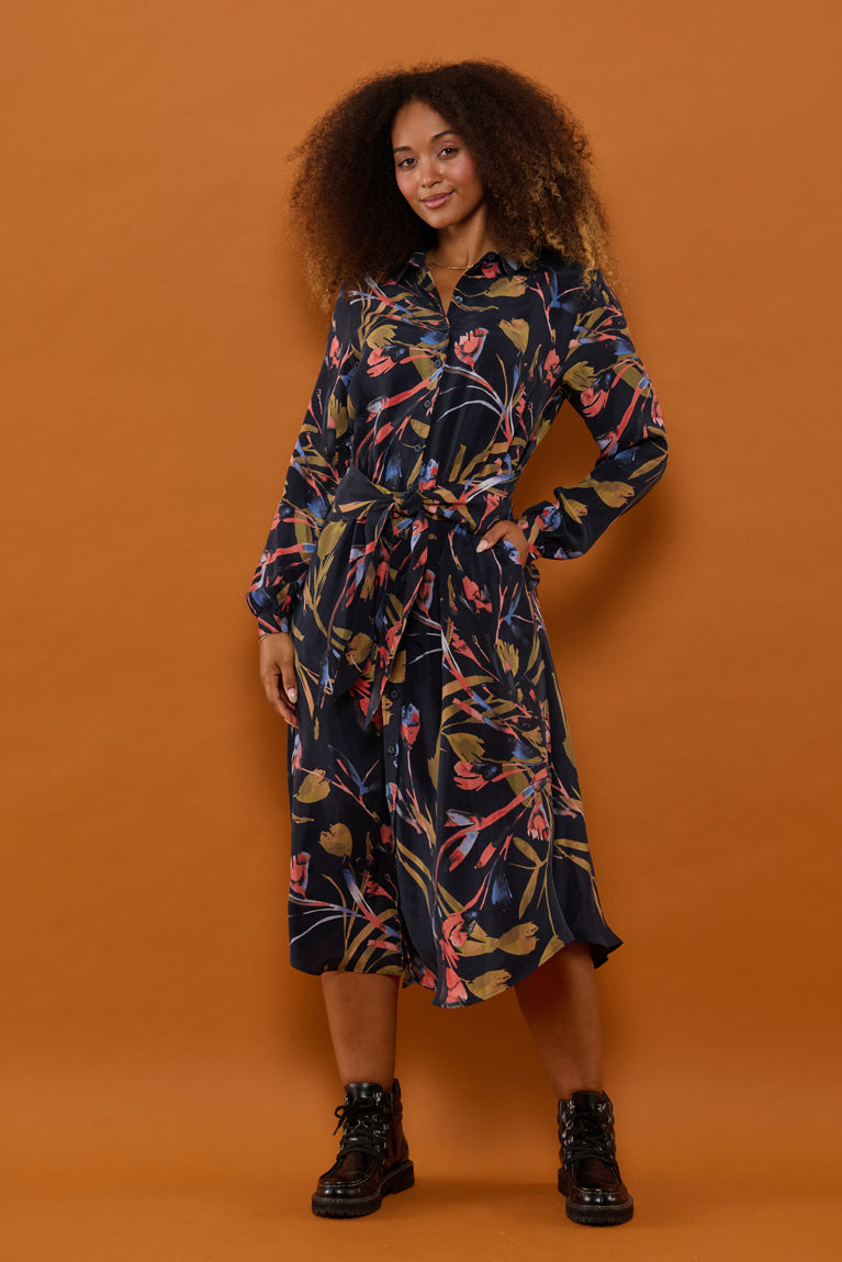 Froks Carla Sleeve Kjole / Botanical night garden