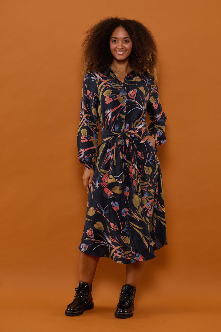 Froks Carla Sleeve Kjole / Botanical night garden