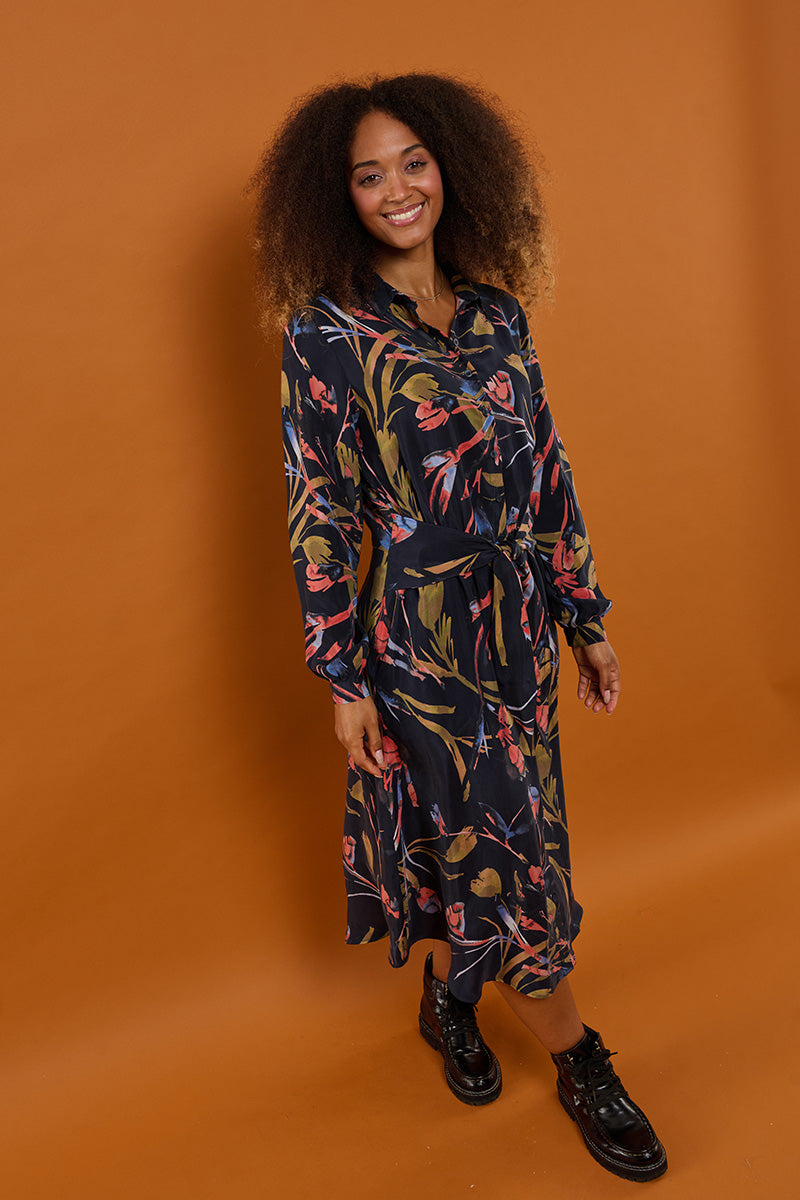 Froks Carla Sleeve Kjole / Botanical night garden