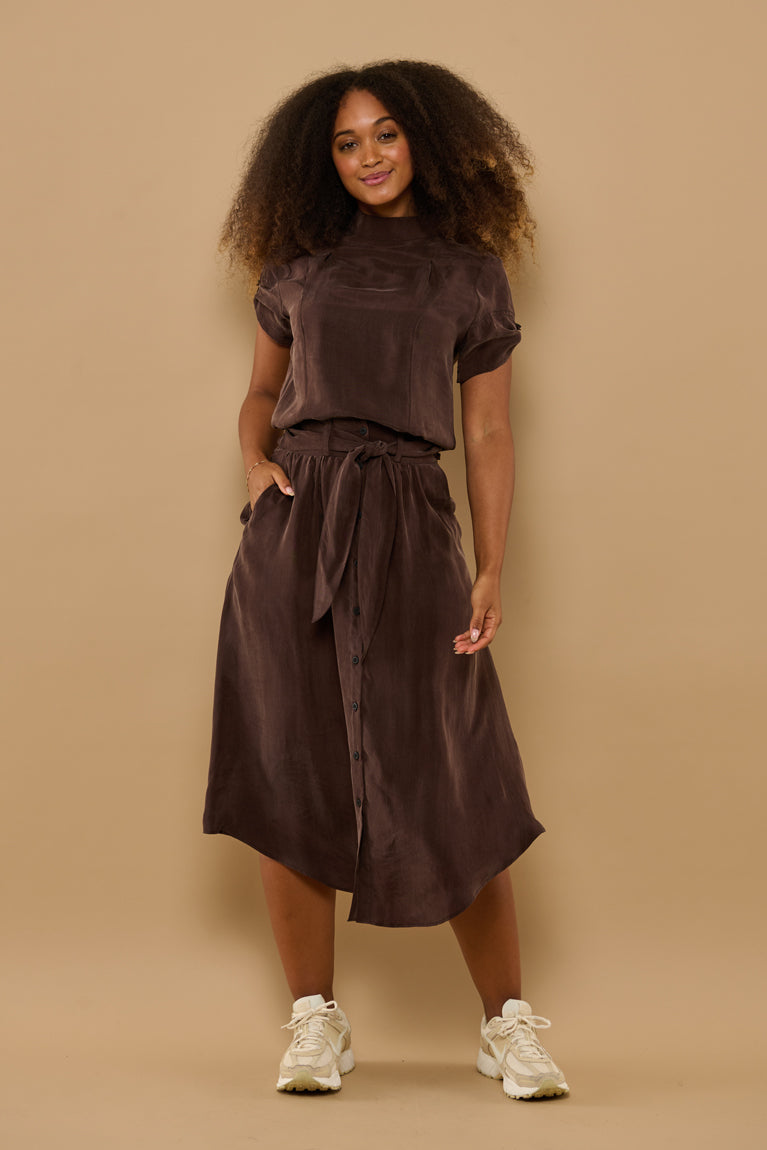 Froks Carla Nederdel / Coffee brown