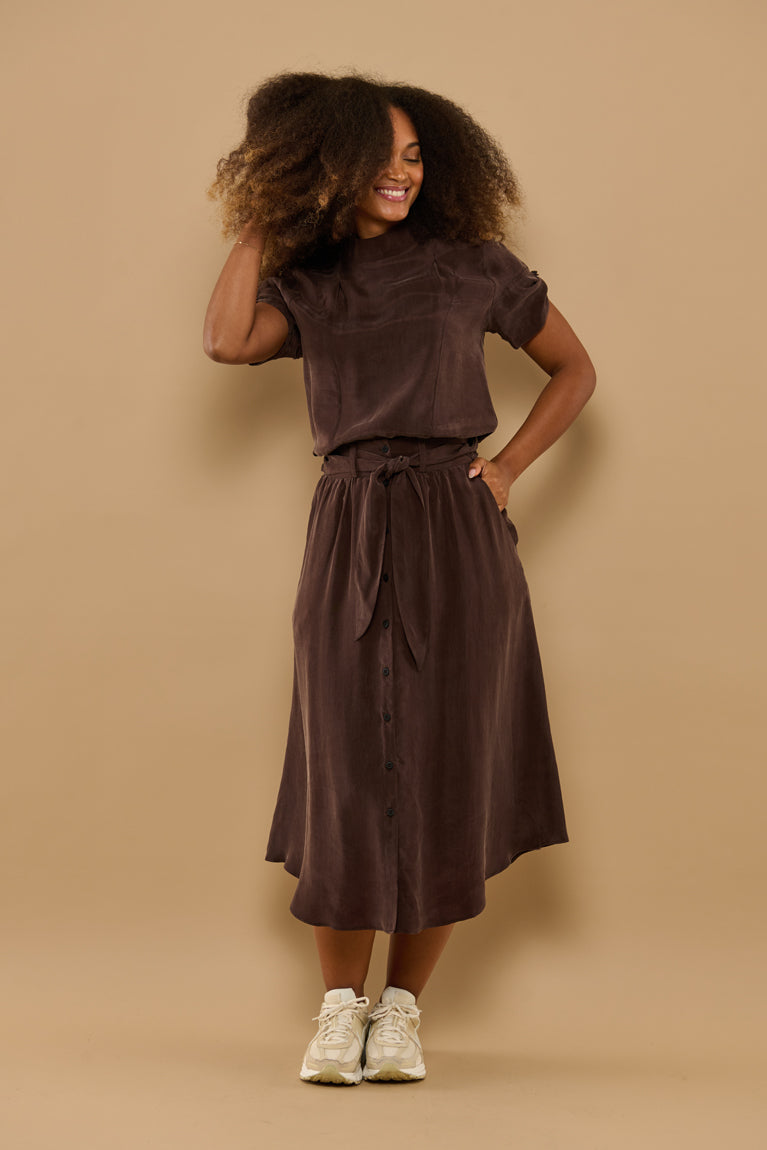 Froks Carla Nederdel / Coffee brown