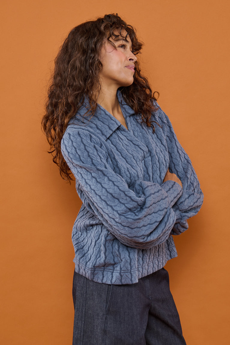 Froks Maya Sweatshirt / Misty blue braided