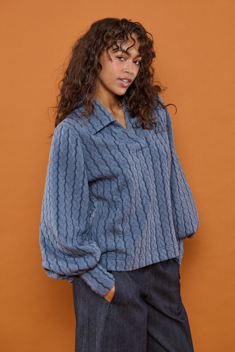 Froks Maya Sweatshirt / Misty blue braided
