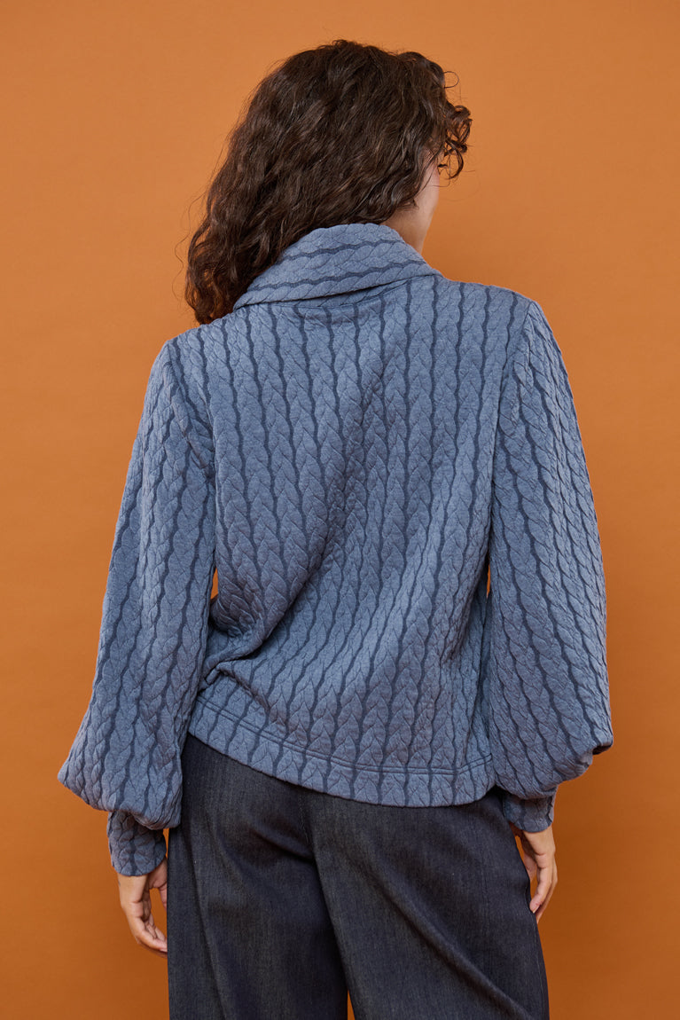 Froks Maya Sweatshirt / Misty blue braided