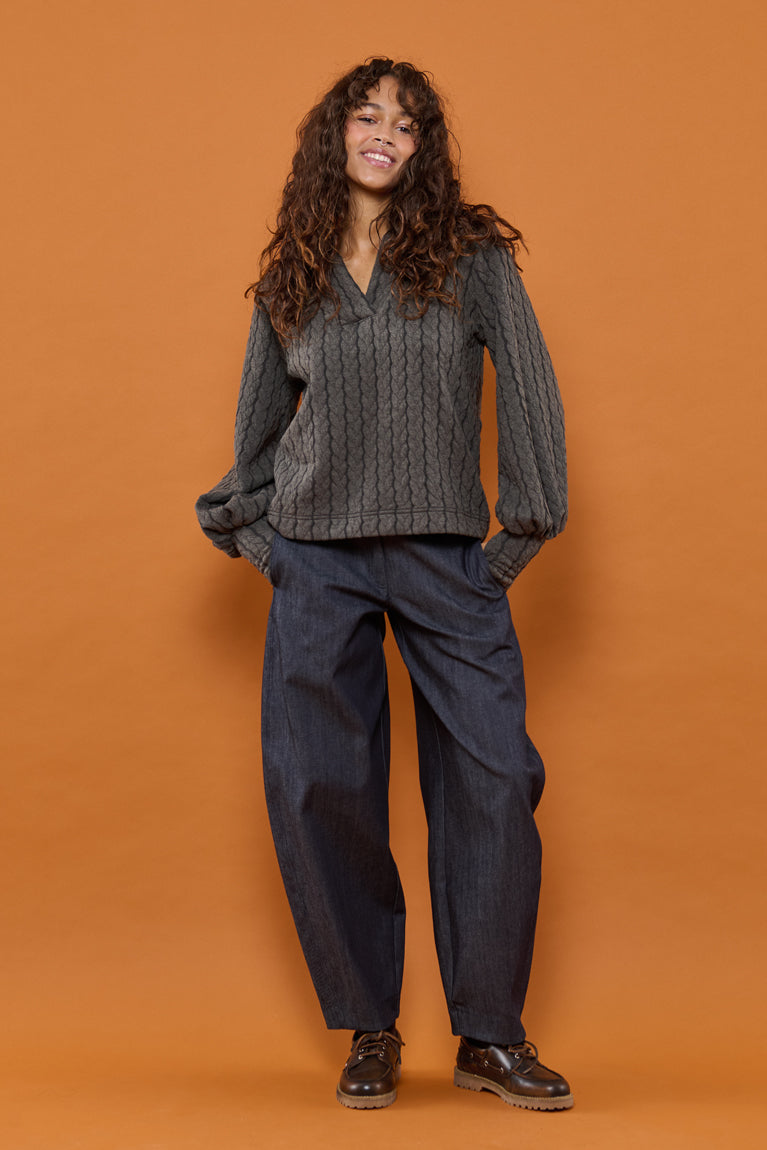 Froks Maya Sweatshirt / Charcoal braided
